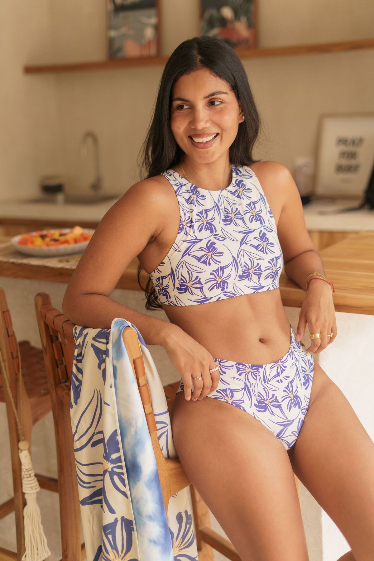 Mona Reversible Bottoms Fiori Blu