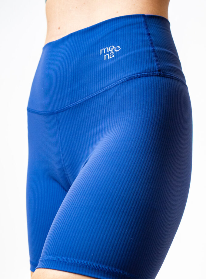 Vika Ribbed Biker Azzurro