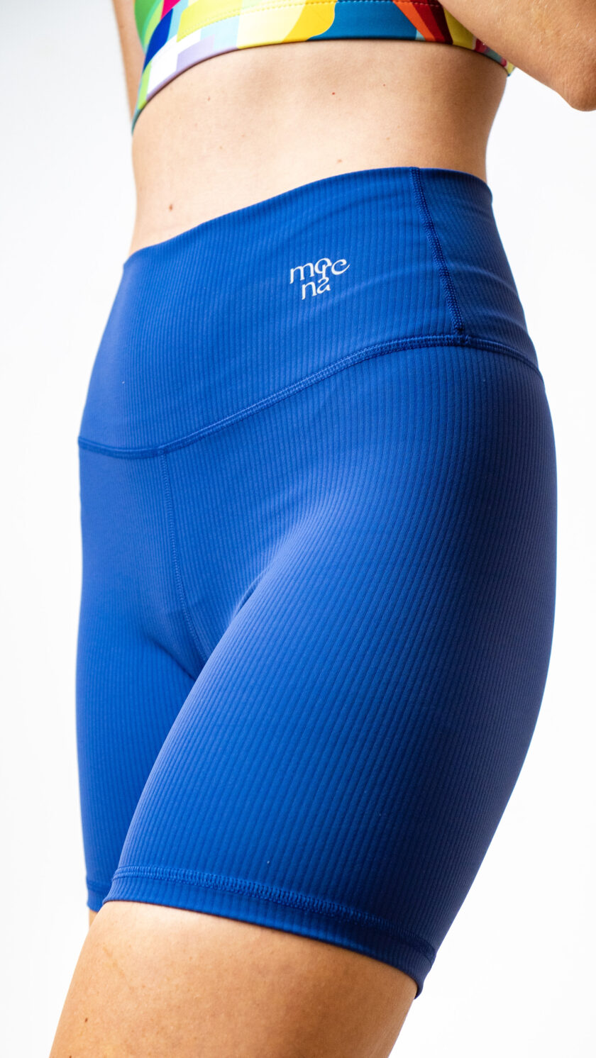 Vika Ribbed Biker Azzurro