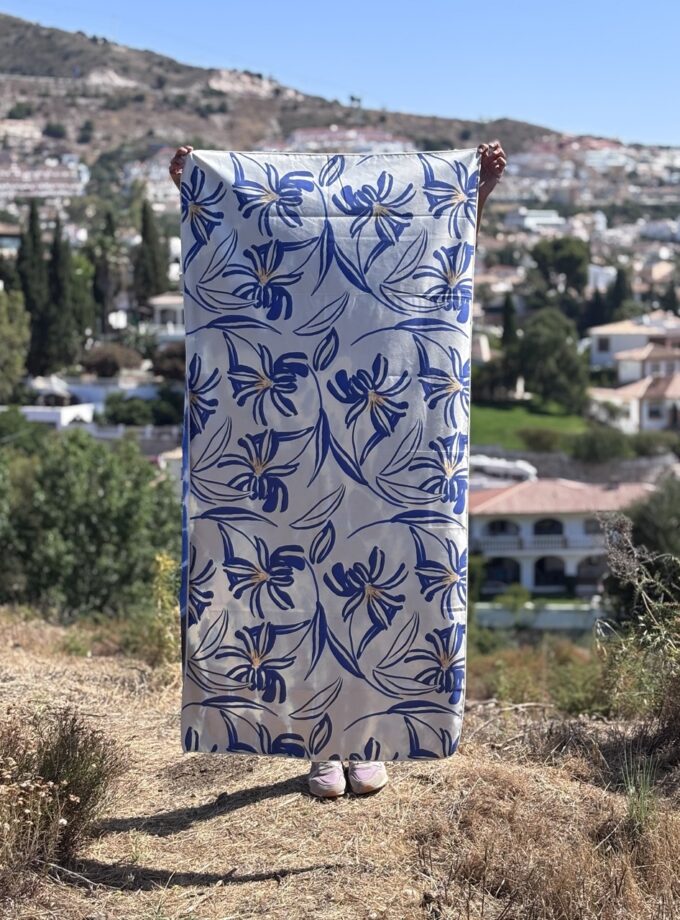 Double Sided Eco Towel Fiori Blu