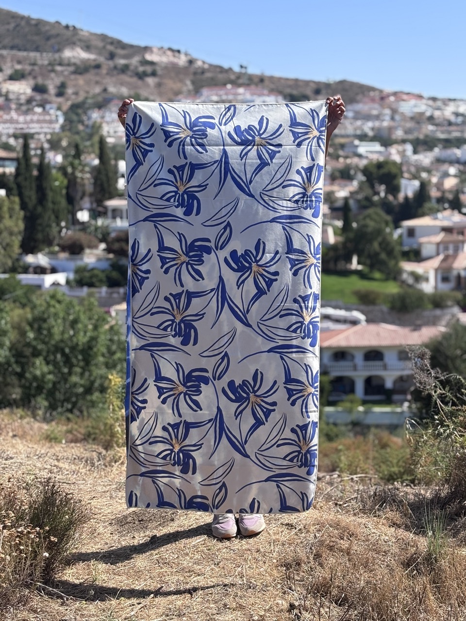 Double Sided Eco Towel Fiori Blu